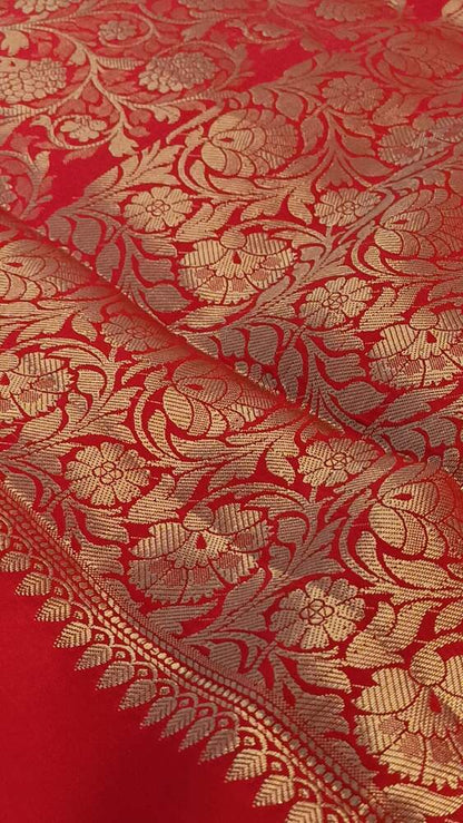 RED MEENAKARI BUTI MOTIF PAITHANI BANARASI KATAN SILK SAREE