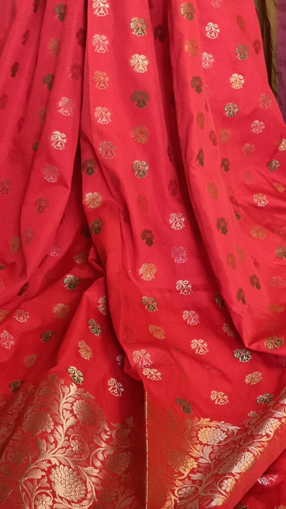 RED MEENAKARI BUTI MOTIF PAITHANI BANARASI KATAN SILK SAREE