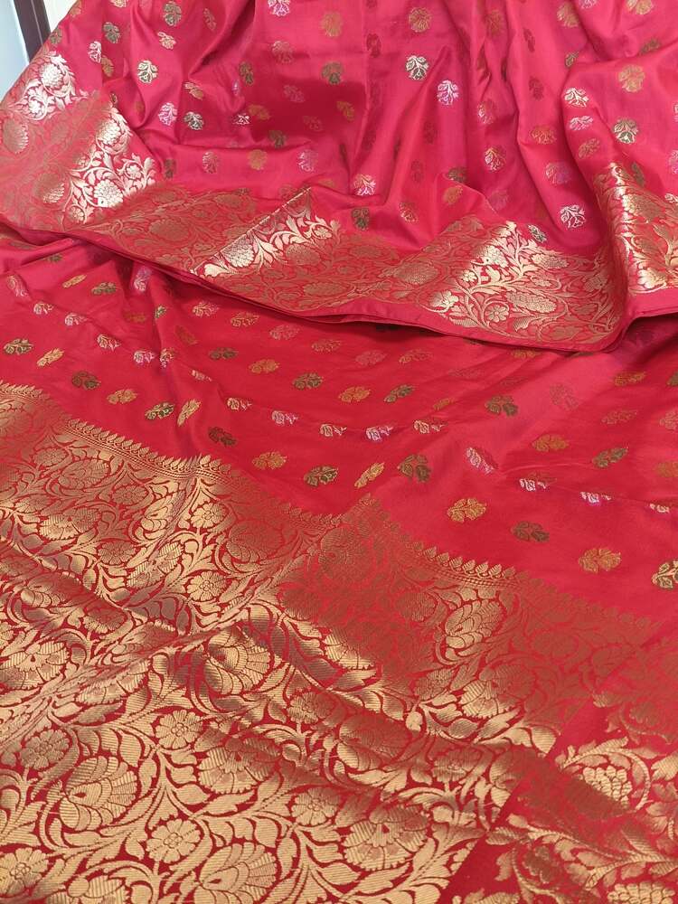 RED MEENAKARI BUTI MOTIF PAITHANI BANARASI KATAN SILK SAREE