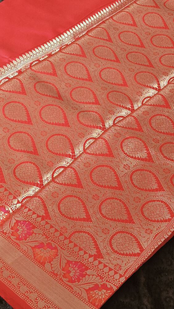 RED BUTTA LEAF MOTIF PAITHANI BANARASI KATAN SILK SAREE