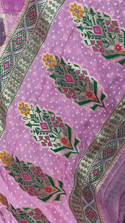 PINK RANGKAT PURE BANARASI KHADDI GEORGETTE SAREE