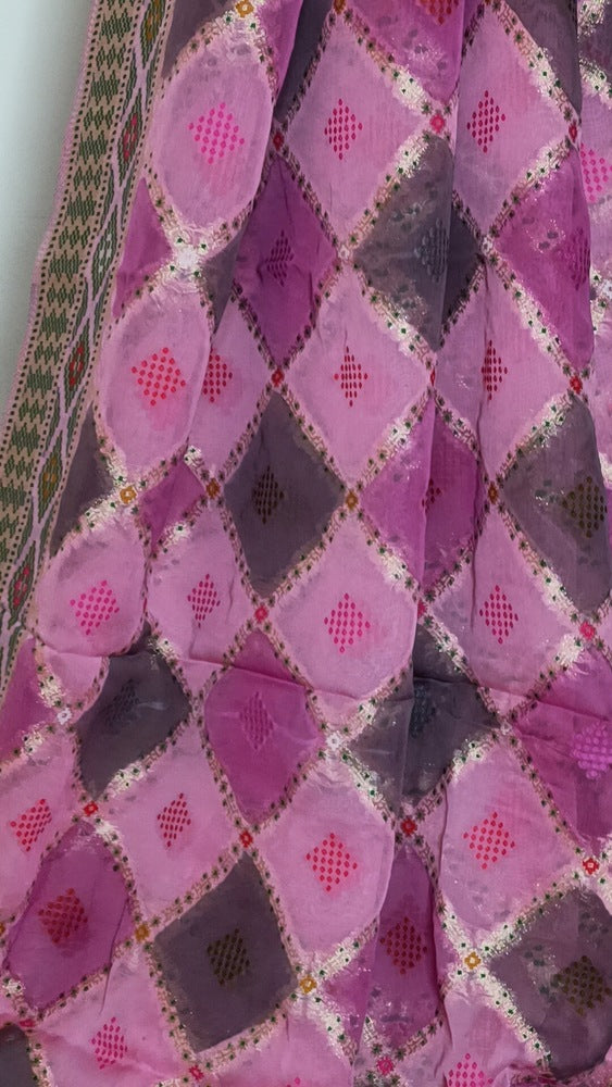 PINK RANGKAT PURE BANARASI KHADDI GEORGETTE SAREE