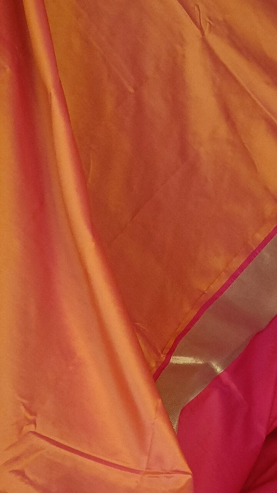 RANI PINK CRANE SEQUIN BANARASI KATAN SILK SAREE