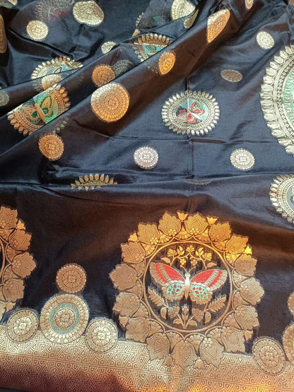 BLACK BUTTERFLY BANARASI ORGANZA SAREE