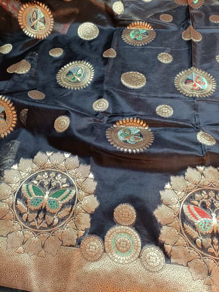 BLACK BUTTERFLY BANARASI ORGANZA SAREE