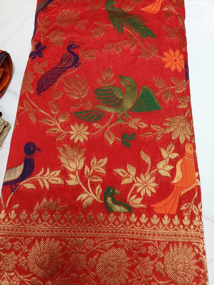 RED SKIRT BANARASI SILK SAREE