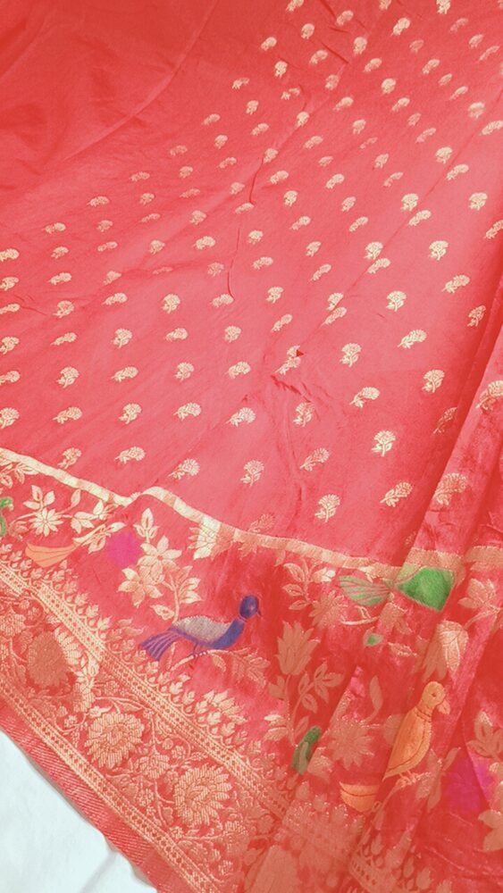 RED SKIRT BANARASI SILK SAREE