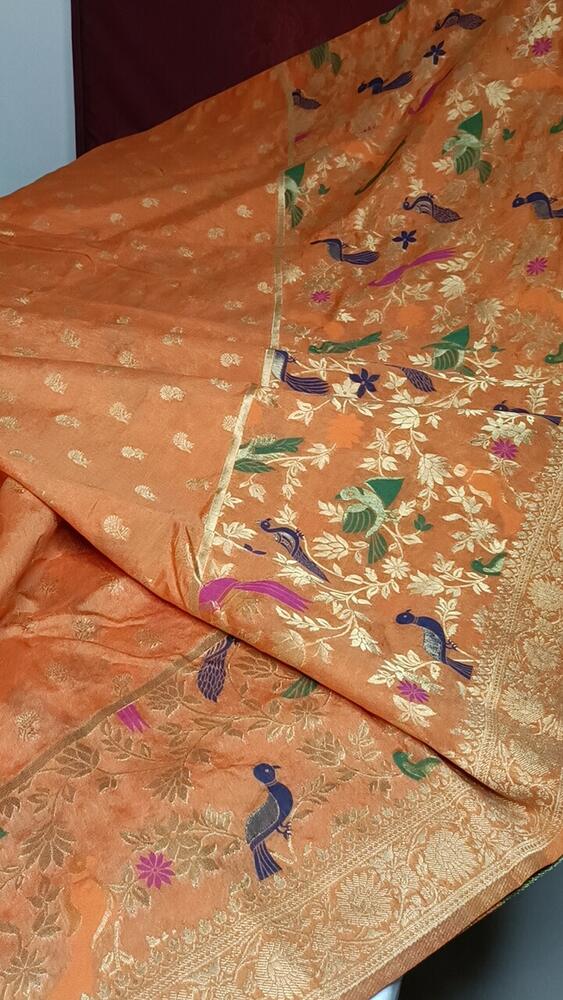 ORANGE SKIRT BANARASI SILK SAREE