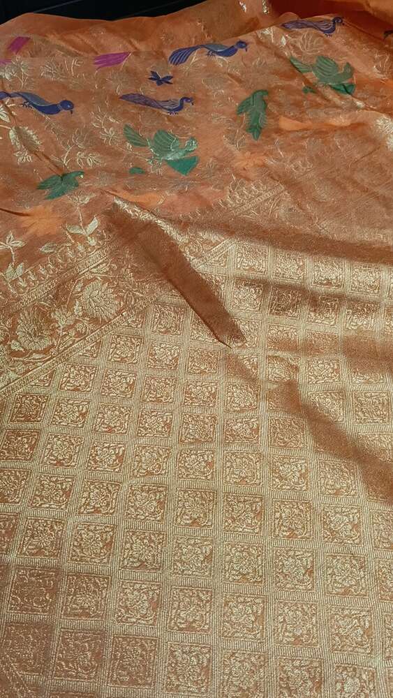 ORANGE SKIRT BANARASI SILK SAREE