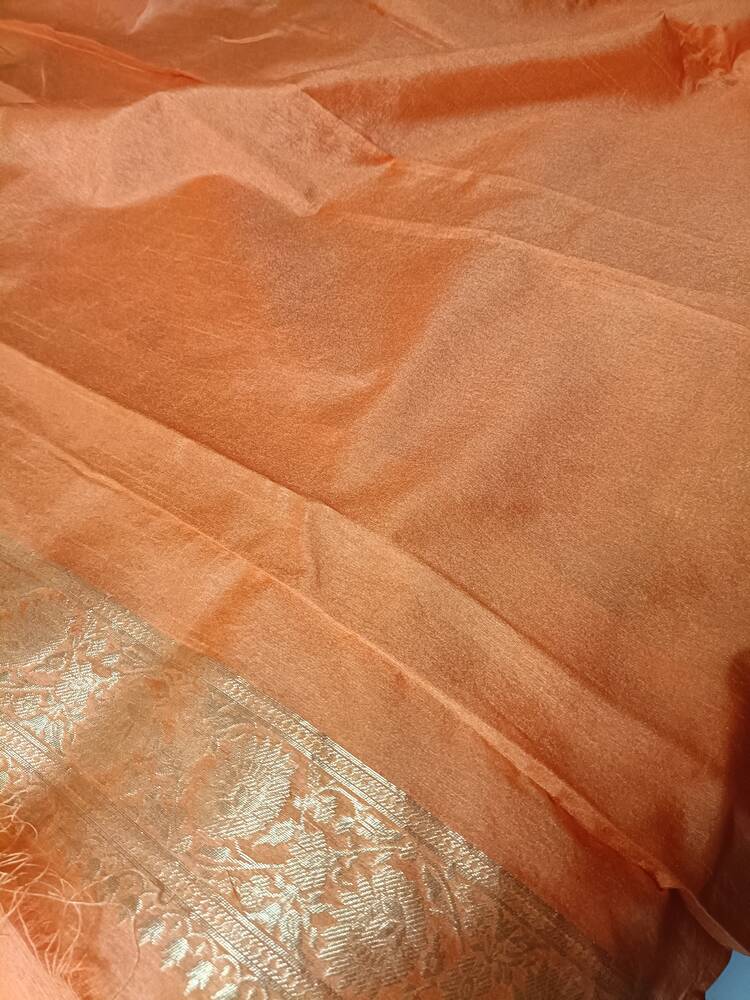 ORANGE SKIRT BANARASI SILK SAREE