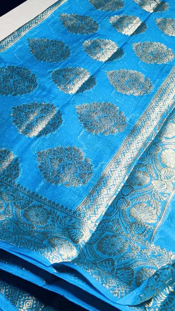 BLUE SWAN BANARASI CREPE GEORGETTE SAREE