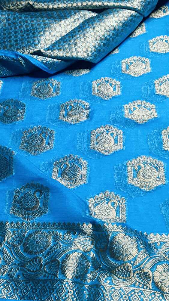 BLUE SWAN BANARASI CREPE GEORGETTE SAREE