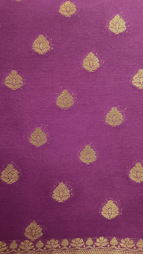 PURPLE WINE BUTTA BUTI BANARASI KHADDI GEORGETTE SAREE