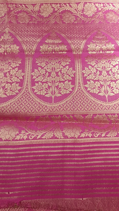 MAGENTA MANGO LEAF BUTTA BUTI BANARASI GEORGETTE SAREE