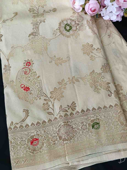WHITE MANGO BOX MEENA BANARASI VISCOSE SAREE