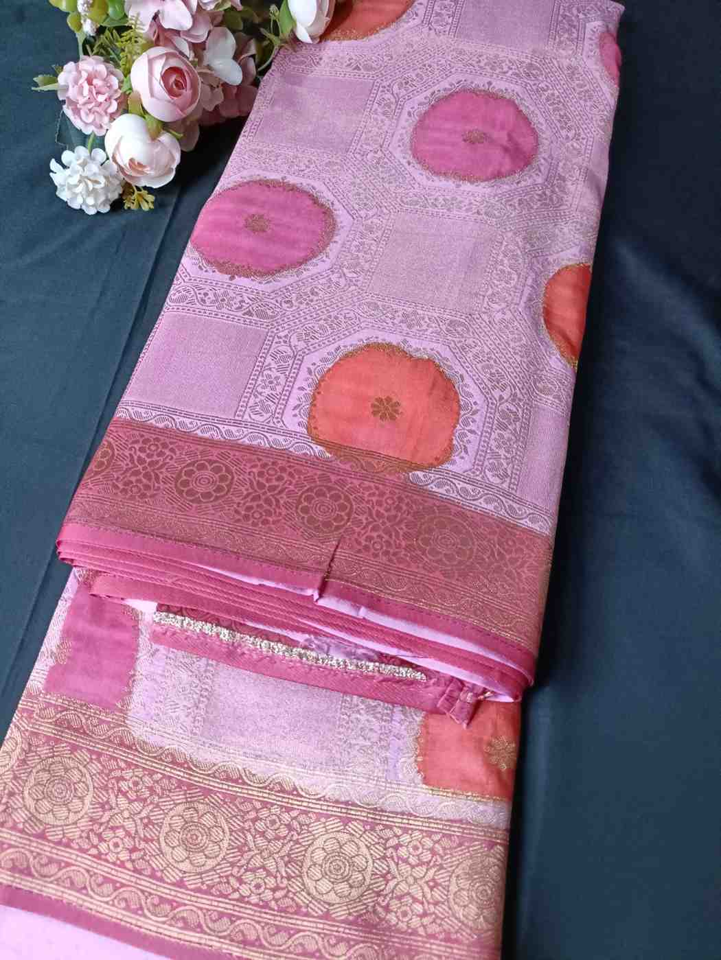 LOTUS PINK TUSSAR VISCOSE RANGKAT