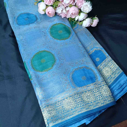 BLUE TUSSAR VISCOSE RANGKAT