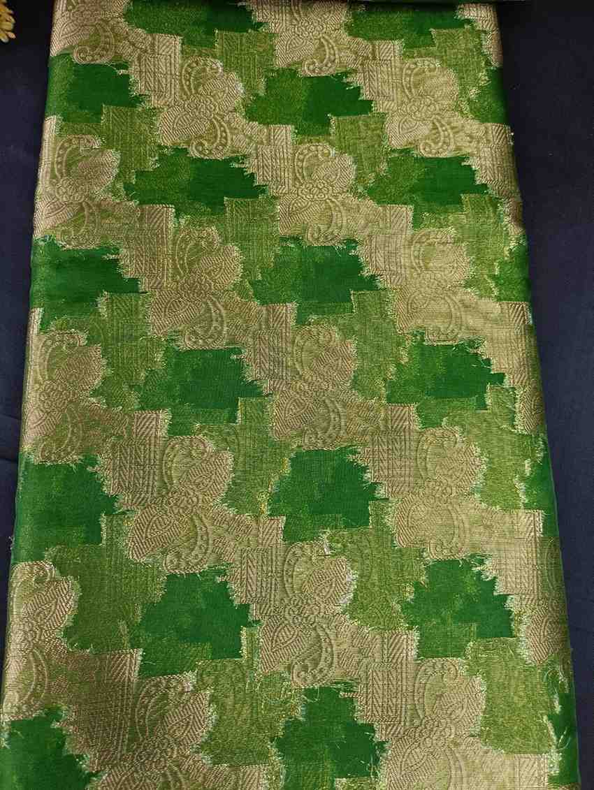 GREEN LEHARIYA PARTY ORGANZA BANARASI SAREE
