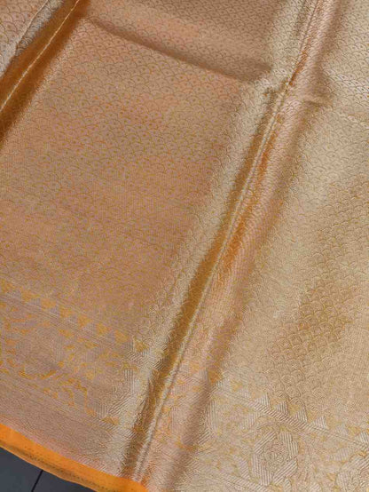 YELLOW LEHARIYA PARTY ORGANZA BANARASI SAREE