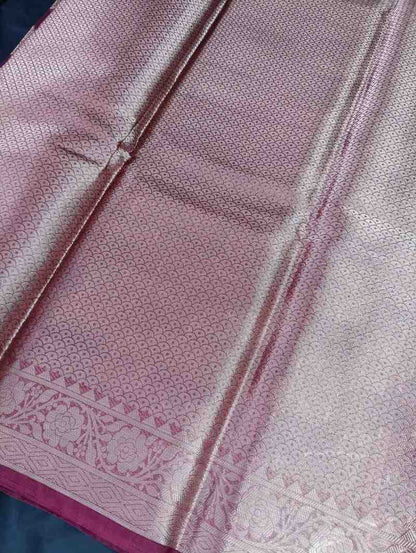 MAROON LEHARIYA PARTY ORGANZA BANARASI SAREE