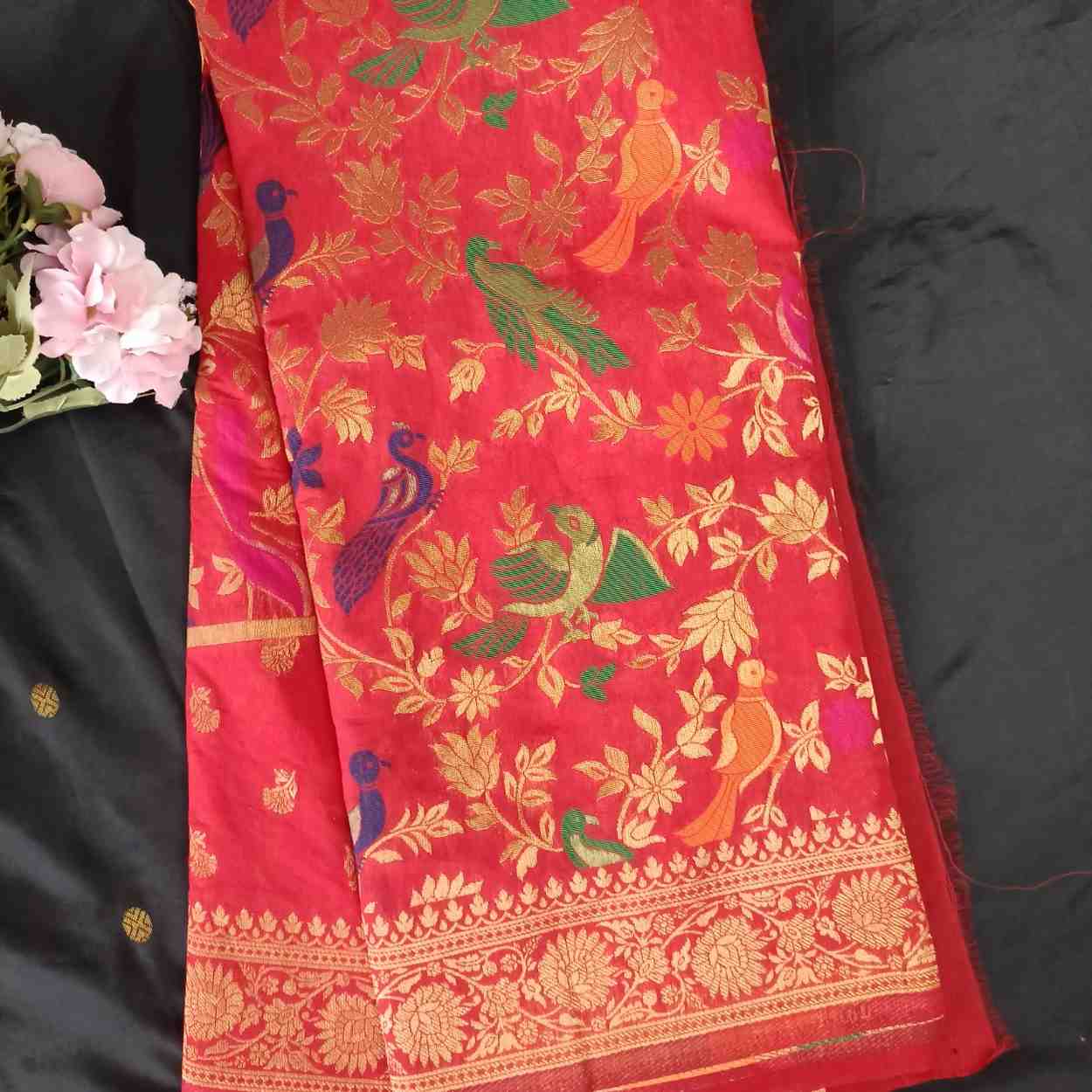 RED SKIRT BANARASI SILK SAREE