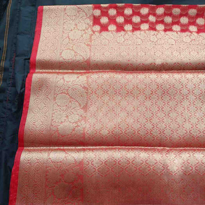 RED BUTTA ORGANZA SAREE