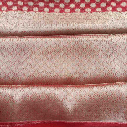 RED BUTTA ORGANZA SAREE