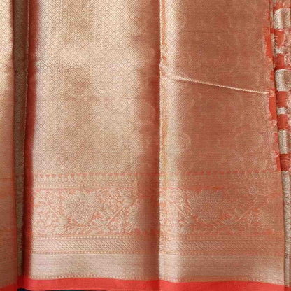 ORANGE GEOMETRIC ORGANZA SAREE
