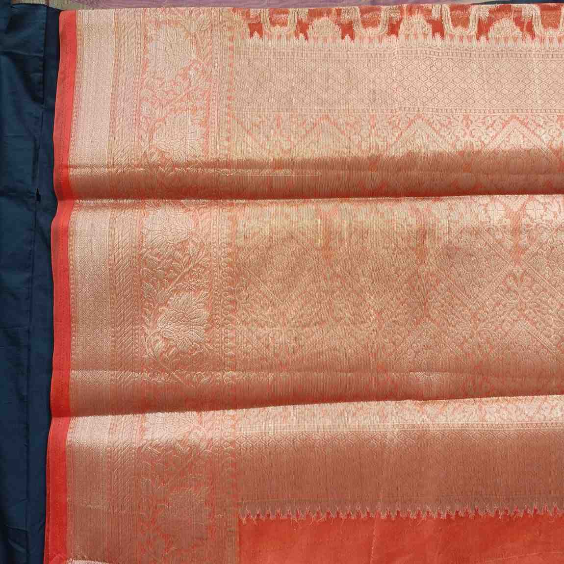ORANGE GEOMETRIC ORGANZA SAREE