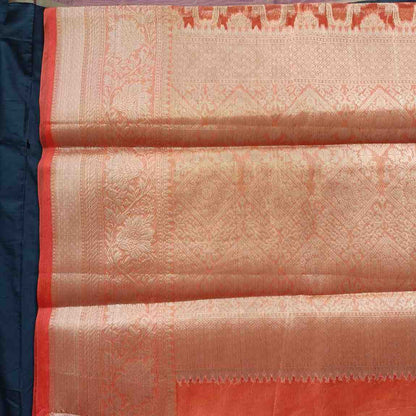 ORANGE GEOMETRIC ORGANZA SAREE
