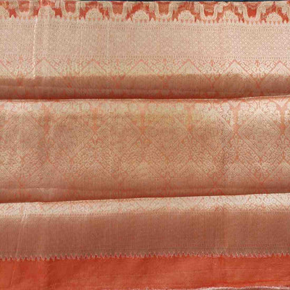 ORANGE GEOMETRIC ORGANZA SAREE