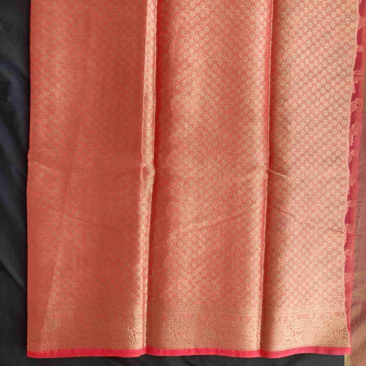 RED LEHARIYA ORGANZA SAREE