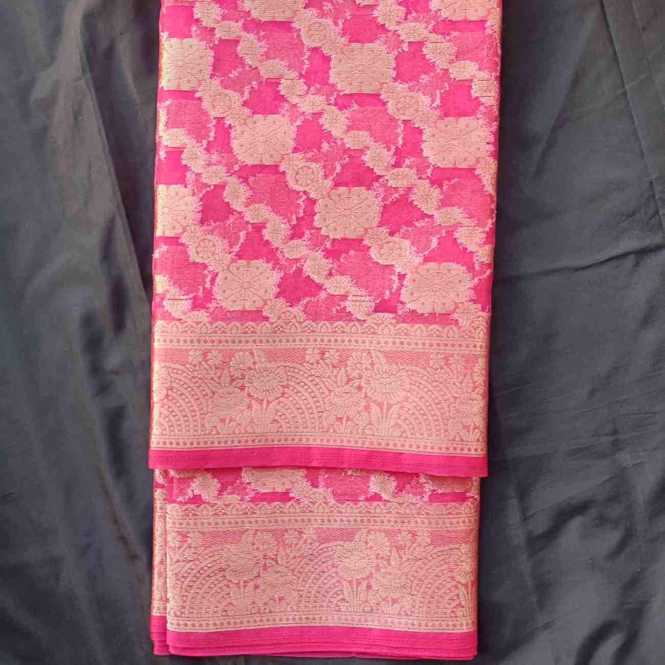 PINK LEHARIYA ORGANZA SAREE