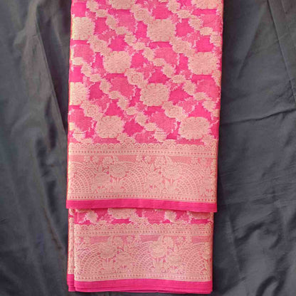 PINK LEHARIYA ORGANZA SAREE