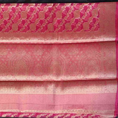 PINK LEHARIYA ORGANZA SAREE