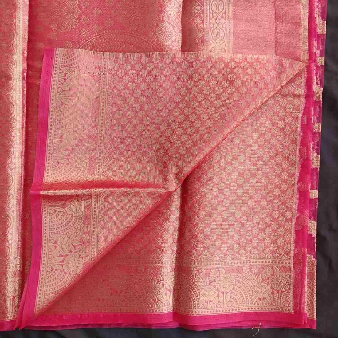 PINK LEHARIYA ORGANZA SAREE