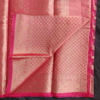 PINK LEHARIYA ORGANZA SAREE