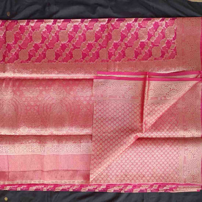 PINK LEHARIYA ORGANZA SAREE