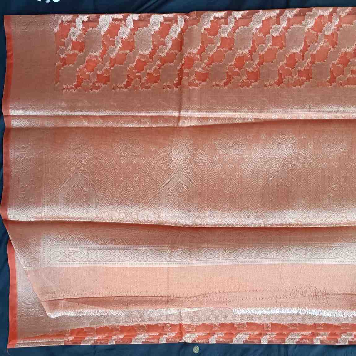 ORANGE LEHARIYA ORGANZA SAREE