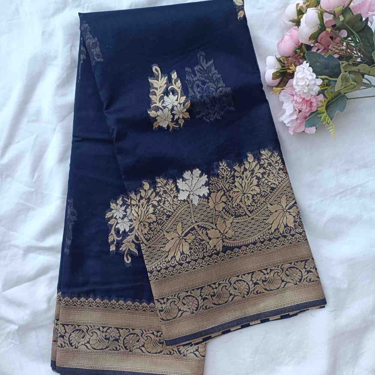 DIYA ORGANZA NAVY BLUE