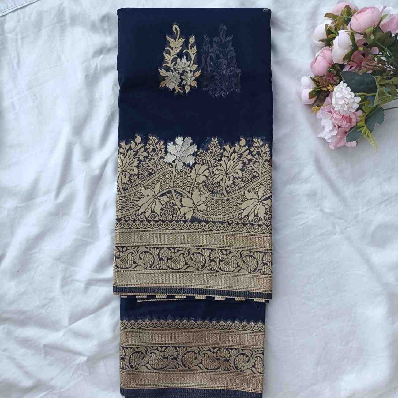 DIYA ORGANZA NAVY BLUE