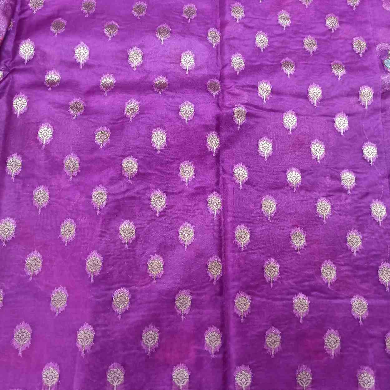 PURPLE PARROT PARTY BANARASI ORGANZA SAREE