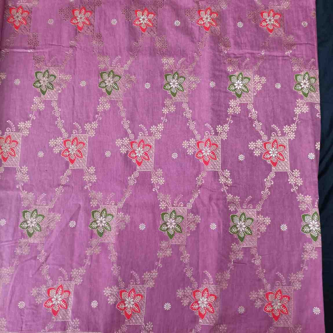 ROSE LAVENDER BOX FLORAL JAAL MEENA BANARASI VISCOSE SAREE