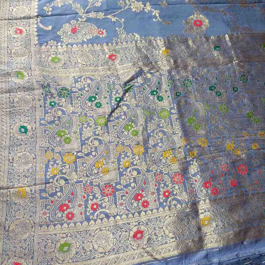 GREY BOX MEENA BANARASI VISCOSE SAREE