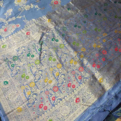 GREY BOX MEENA BANARASI VISCOSE SAREE