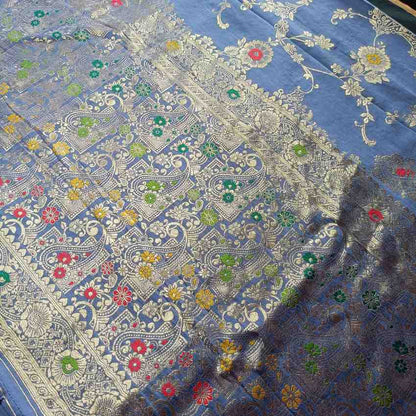 GREY BOX MEENA BANARASI VISCOSE SAREE