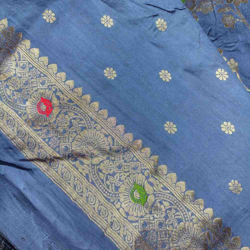 GREY BOX MEENA BANARASI VISCOSE SAREE