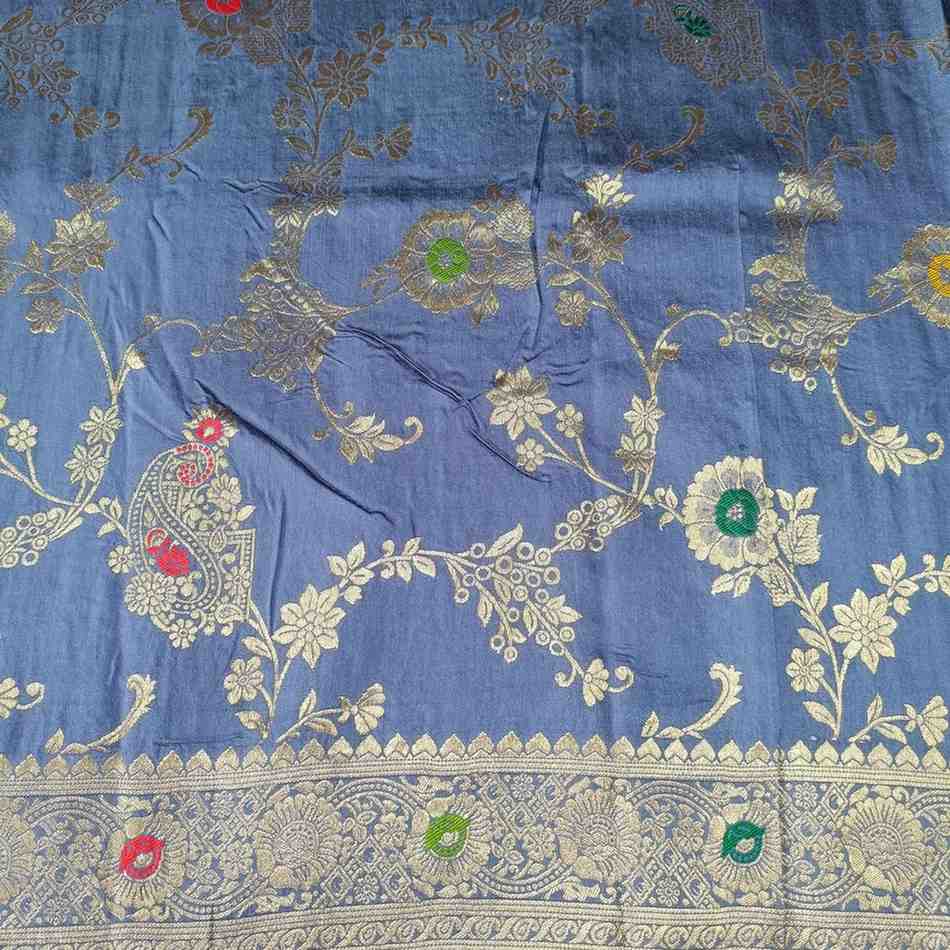 GREY BOX MEENA BANARASI VISCOSE SAREE