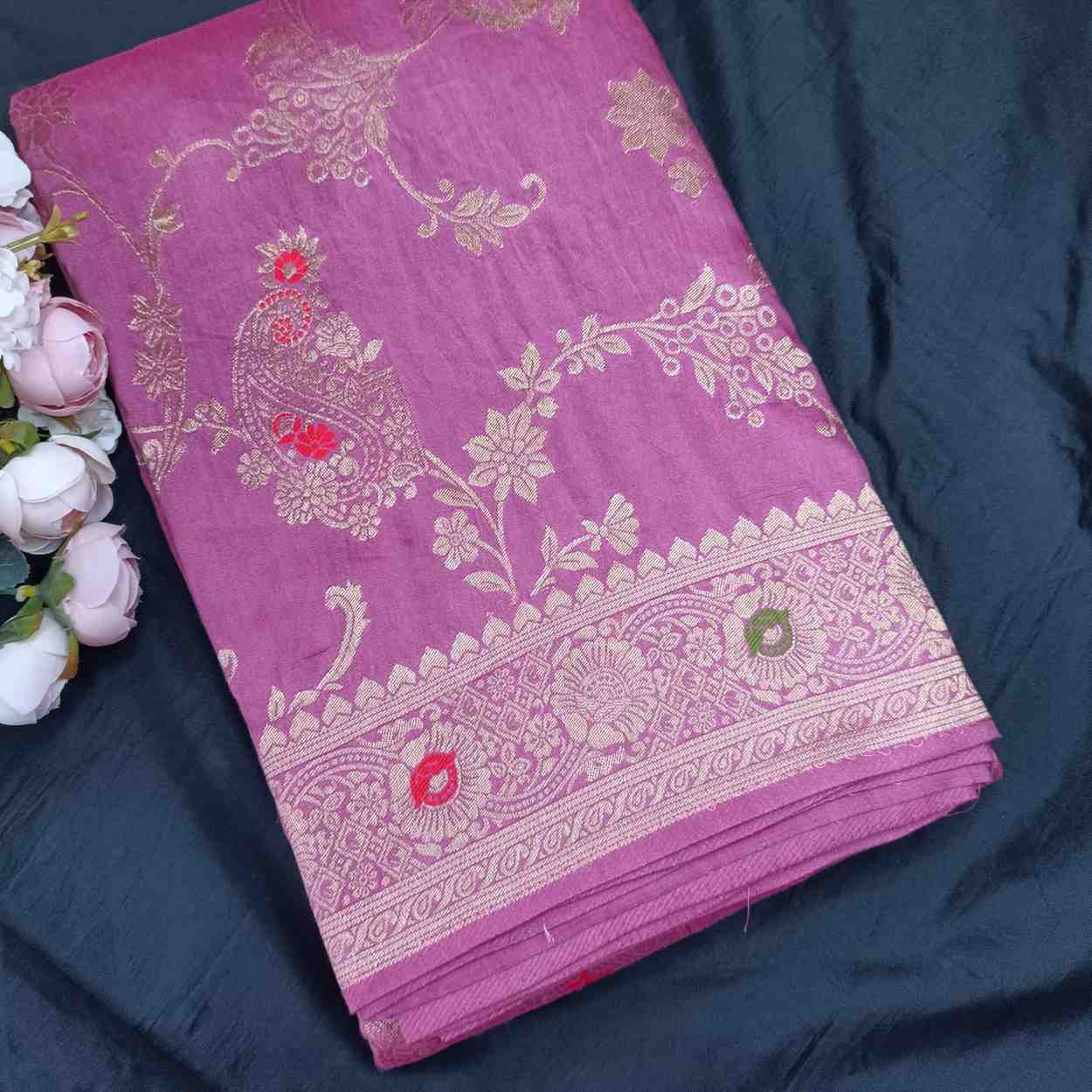 PINK BOX MEENA BANARASI VISCOSE SAREE