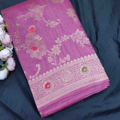 PINK BOX MEENA BANARASI VISCOSE SAREE